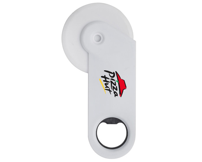 CORTADOR DE PLASTICO PARA PIZZA CON DESTAPADOR C769